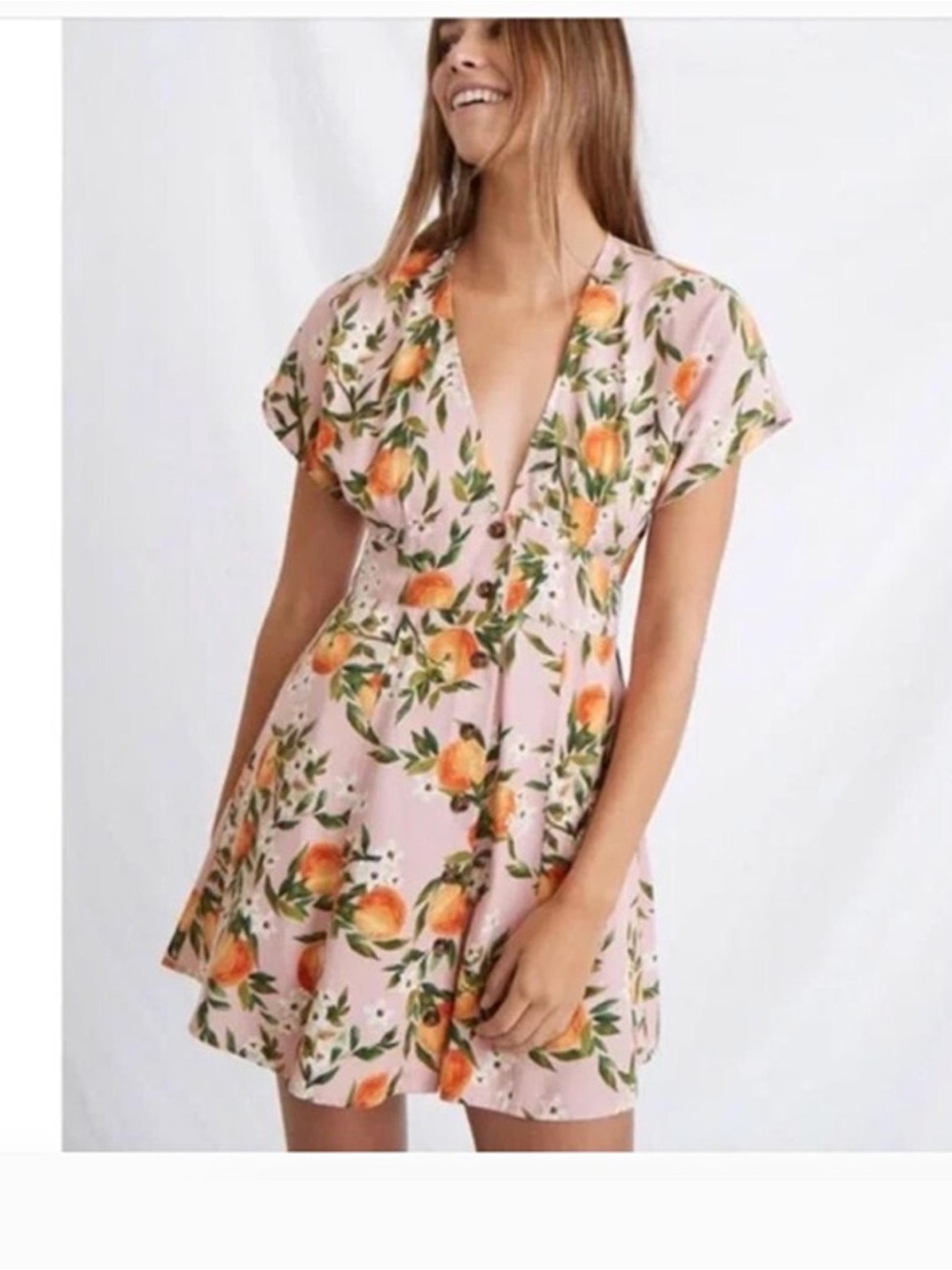 Marine Layer Camila Dress in peach print
